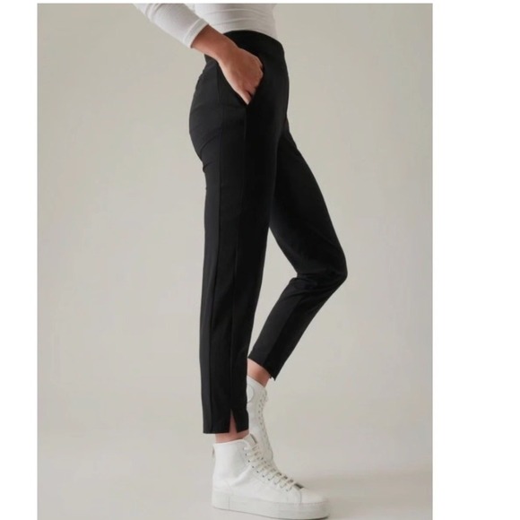 Athleta Black Brooklyn Ankle Pants Size 6 Women Stretch Travel Commuter Wicking - Picture 1 of 12
